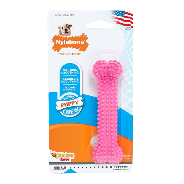 Nylabone - Hueso Sabor a Pollo Rosado