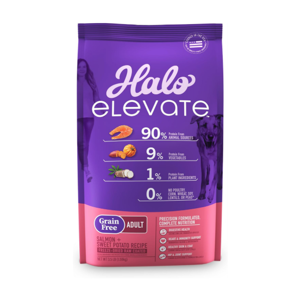 Halo -Alimento Elevate Salmón y Camote Libre de Granos para perros Adultos 1,59kg