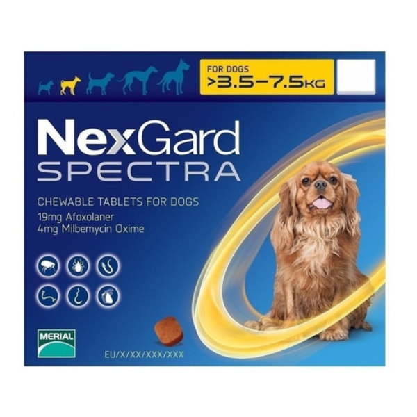 Nexgard Spectra S.(3.6 a 7.5 Kg.UNIDAD) AMARILLO