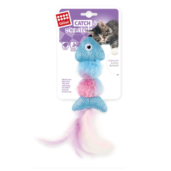Gigwi Catch n scratch with catnip pink/blue-Fish