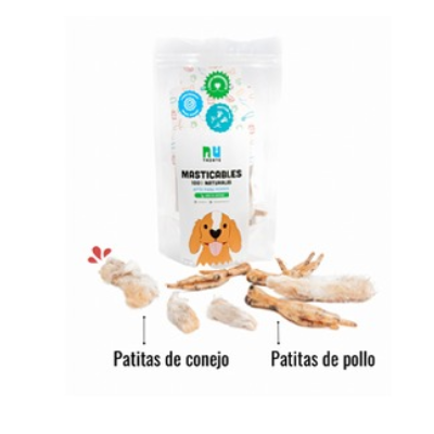 NU Treats Masticables  Patitas Mix De Pollo & Conejo12u