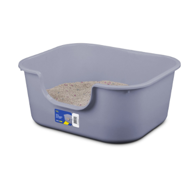 Hola Pets  Litera Abierta Rectangular Cenizo Grande