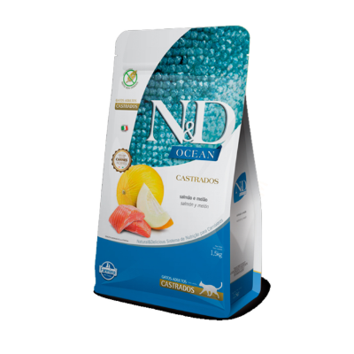 N&D Ocean Feline Salmao AD Castrado 7,5g