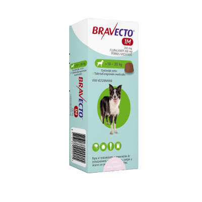 Bravecto 1M Triple Canino 200mg 10 a 20kg (Verde)
