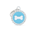 Myfamily Placa Glam Hueso Círculo Con Brillantes