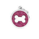 Myfamily Placa Shine Círculo Con Purpurina Hueso