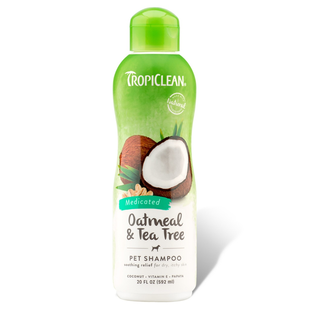 Tropiclean Oatmeal & Tea Tree Medicated Itch Relief Pet Shampoo - 592 ml