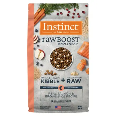 Instinct Dog Food Raw Boost Whole Grain Real Salmon & Brown Rice Recipe 9.7KG