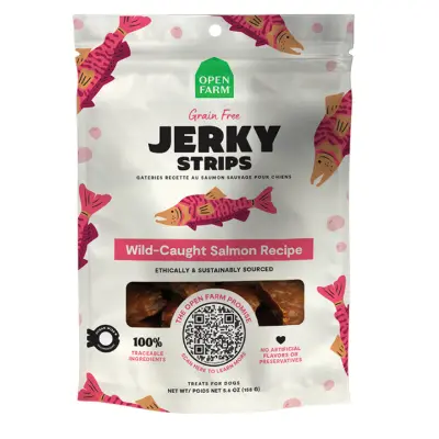 Open Farm Grain-Free Wild-Caught Salmon Jerky Strips