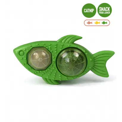 Juguete con Catnip Natural y Snack para Lamer – Diseño Pez
