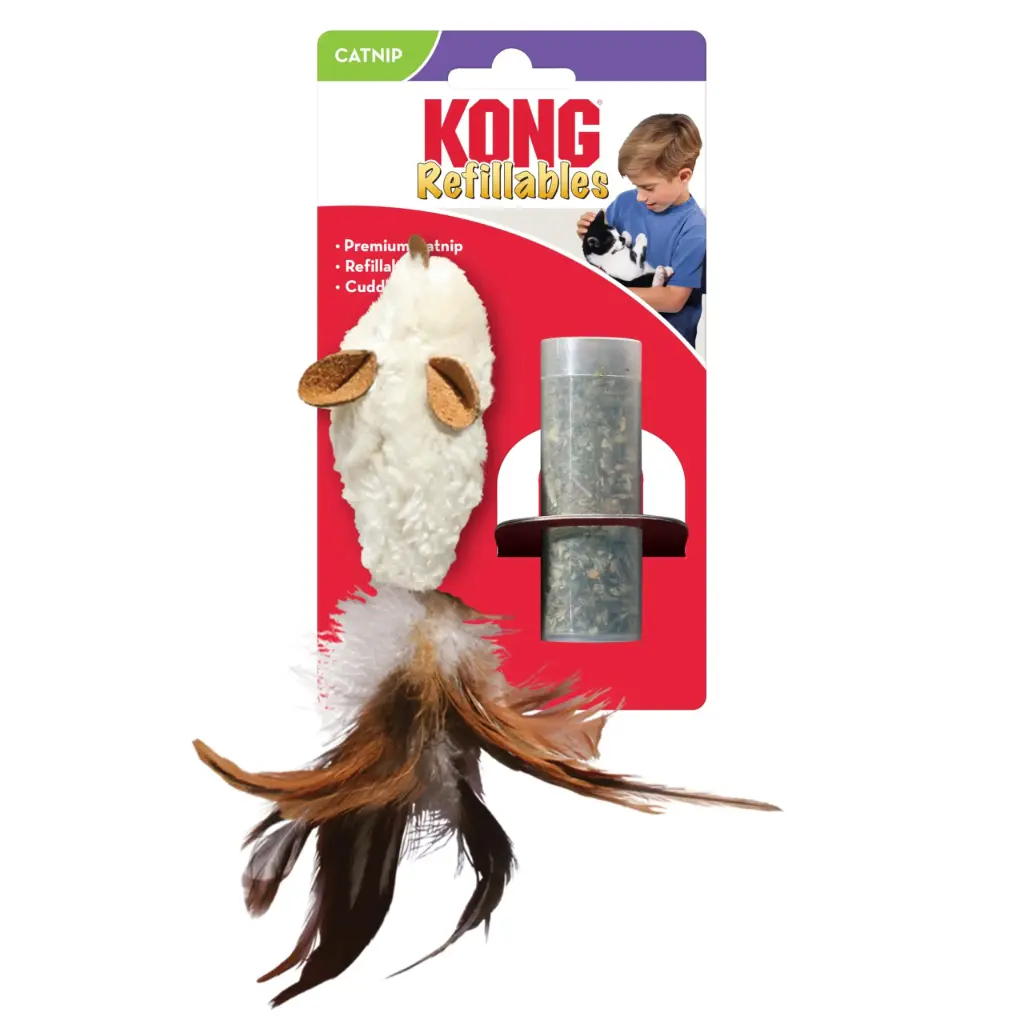 Kong Cat Refilables Feather Mouse