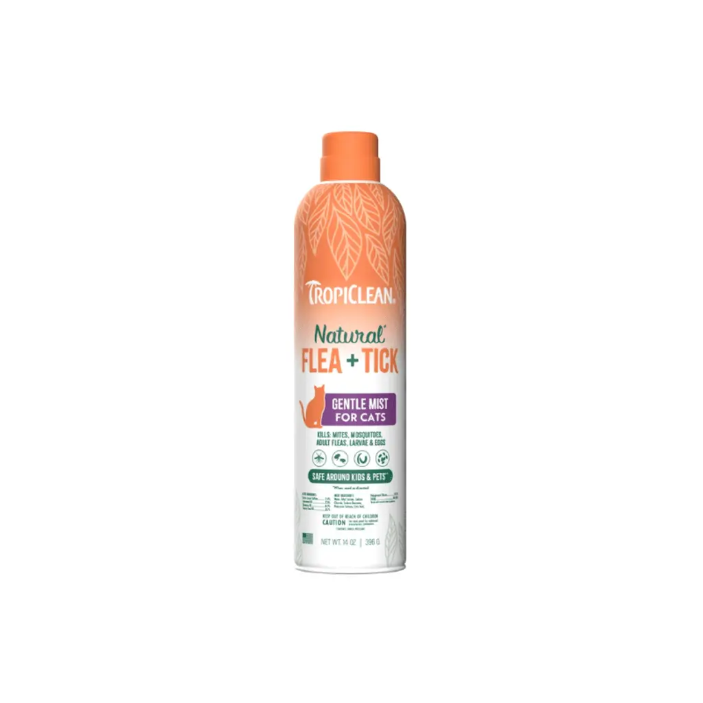 Tropiclean Natural Spray Contra Pulgas Y Garrapatas Para Gatos Y Hogar - Aerosol 