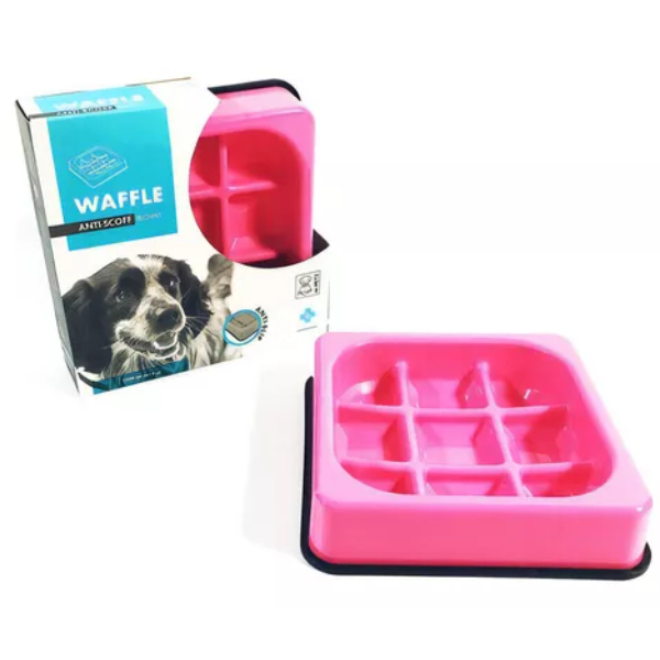 M-Pets Plato Waffle -Bocados Despacio (Rosado)