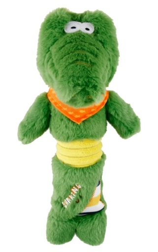 [8462] Gigwi Crocodile Plush Dog Toy With Squeaker Inside