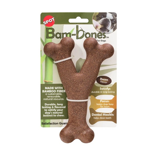 [077234543153] Juguete Bam-Bones Plus Hueso Grande Ref 54315 Sabor Bacon Spot