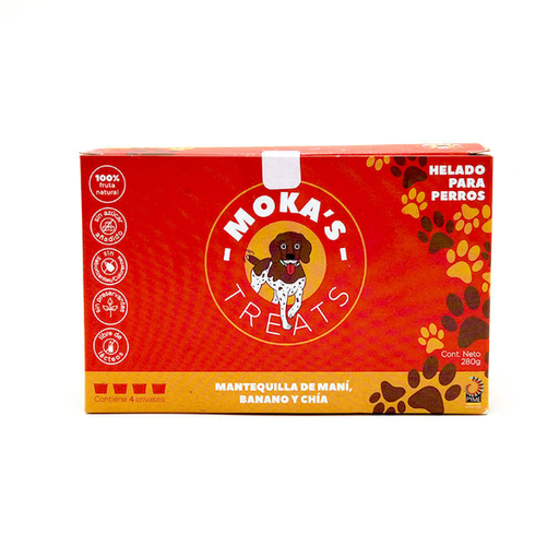 [7443023560336] Moka's Treats Helado de Mantequilla De Maní, Banano y Chía (Caja de 4)