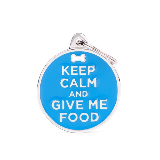 [8055960259502] Myfamily Placa Círculo "Keep Calm And Give Me Food"
