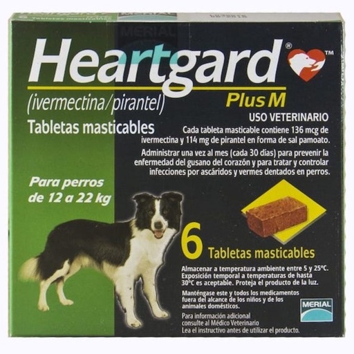 [7441182800768] Heartgard Plus 12Kg a 22Kg - Verde