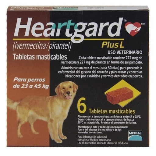 [PT-9369] Heartgard Plus 23Kg a 45Kg - Café