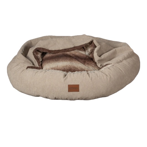 [Cod. 53 dog] Cocoons Cama Taupe Dog Bed With Orange Handels