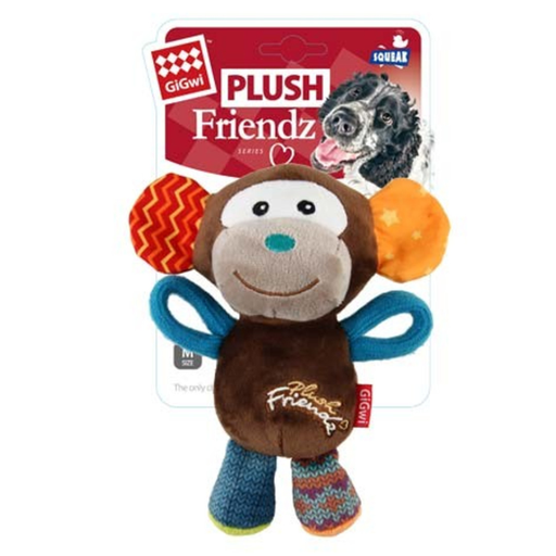[6286] Gigwi Plush Friendz With Squeaker Monkey