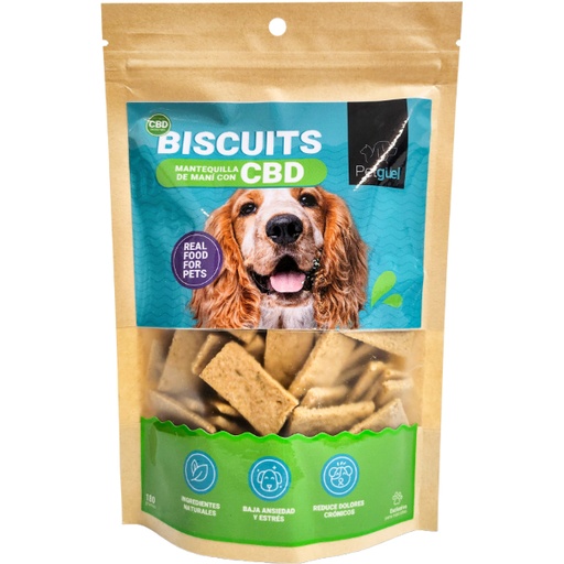 [4897104333266] Petgüel Biscuits Mantequilla de Mani con CBD Perros 180g