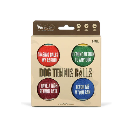 [817152019879] Pet Play Dog Tennis Ball - 4 Pack