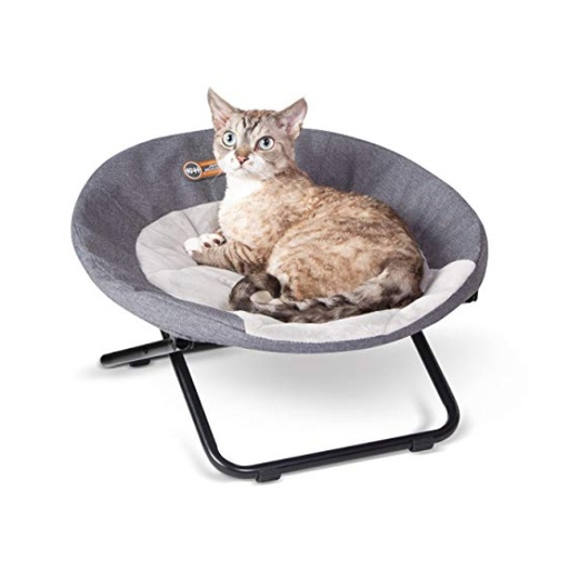 [100542314] K&H -SFFP Cama Elevada para Mascota Acolchada Gris Pequeño 19 Pulgadas