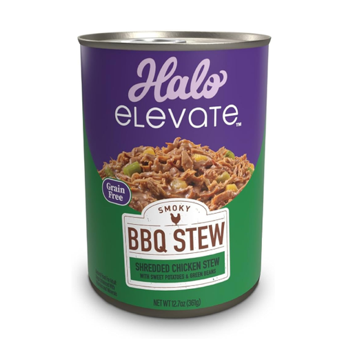 [745158422129] Halo BBQ Stew Grain Free Shredded Chicken Stew Sweet Potatoes Green Beans 12.7oz