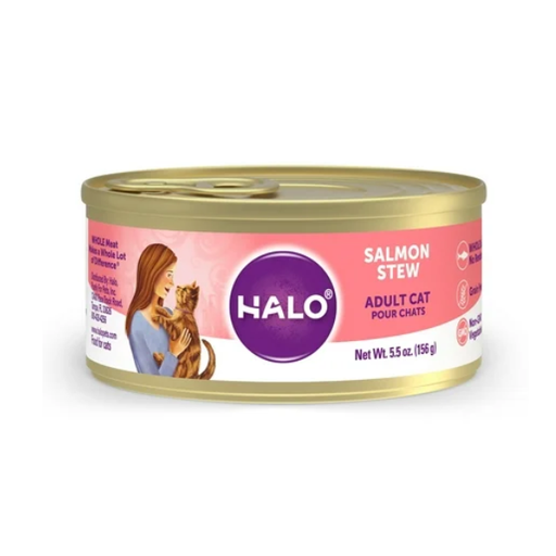 [745158400813] Halo Adult Cat Grain Free Salmon Steew 5.5oz
