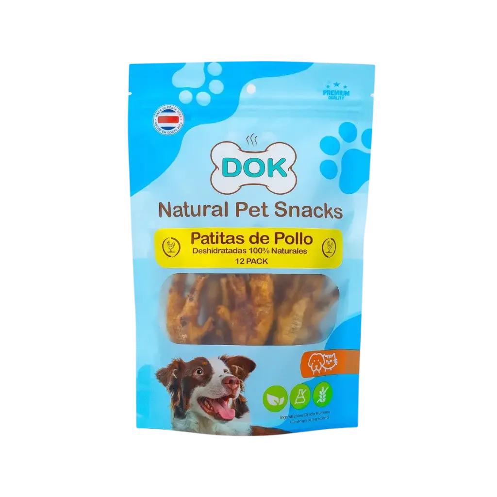 Dok Appetit Natural Pet Bakery Patitas De Pollo Deshidratadas 12 Unidades