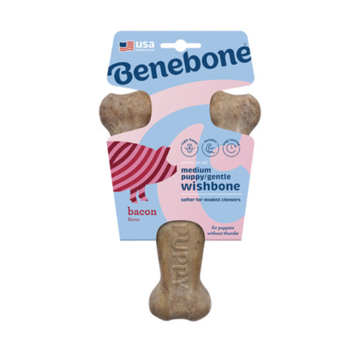 [809600] Benebone Puppy Wishbone Bacon Medium