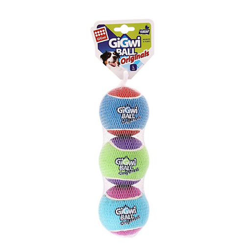 [6290] Gigwi Tennis ball Size L 'GiGwi Ball Originals' (3pcs With Different)