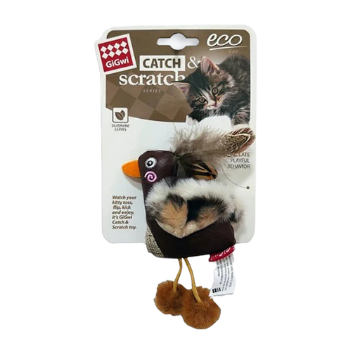 [7527] GiGwi Catch & Scratch Eco Line with Silvervine and Leatherette - Duck