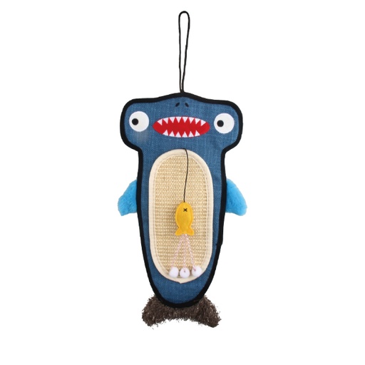 [7530] Gigwi Shark Cat Scratcher with Catnip