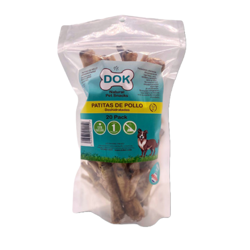 [7443035920159] Dok Appetit Natural Pet Bakery Patitas De Pollo Deshidratadas 20 Unidades