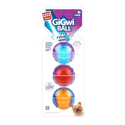 [6409] Gigwi Ball With Squeaker Small 3 Uds