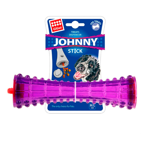 [6171] Gigwi Treats Dispenser 'Johnny Stick' Durable TPR Transparent Purple