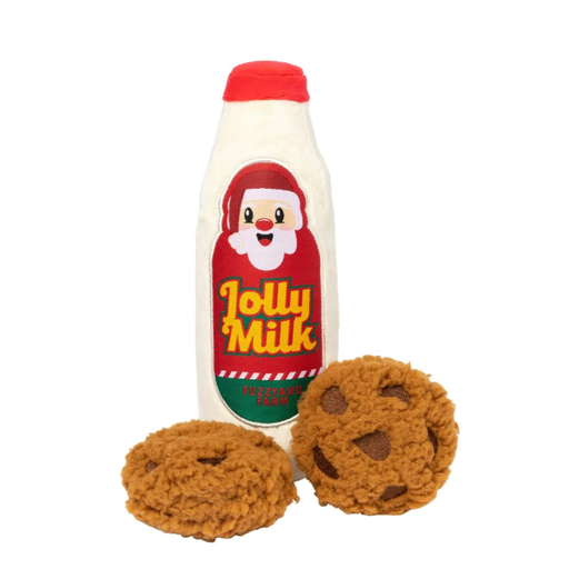 [FZT1308] Fuzzyard Navideño -Dog Toy - Jolly Milk & Cookies 3PK