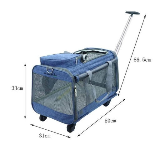 [MR08-07] Philozoo Transportadora con Ruedas Azul.