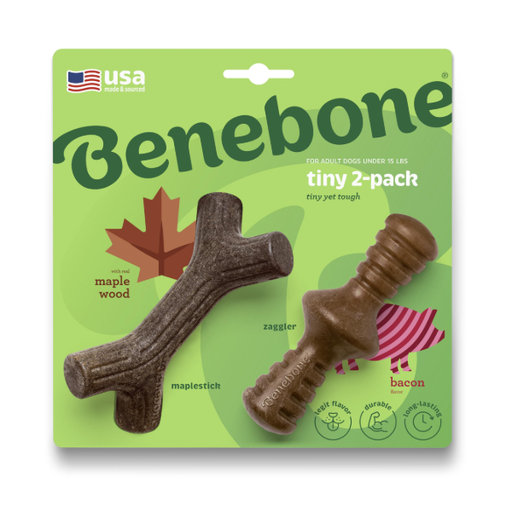 [655400] Benebone 2-Pack Maplestick/Zaggler Bacon Tiny
