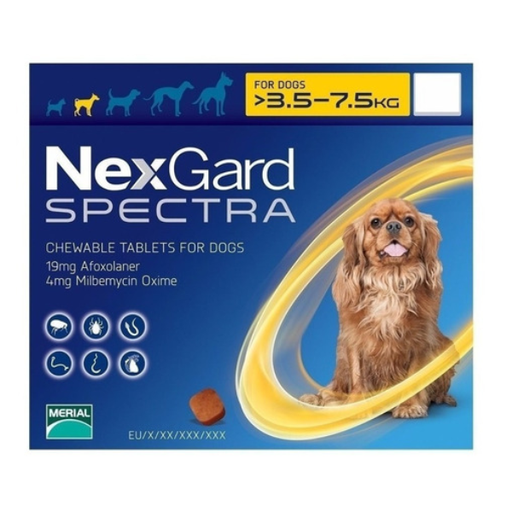 [PT-9357] Nexgard Spectra S.(3.6 a 7.5 Kg.UNIDAD) AMARILLO