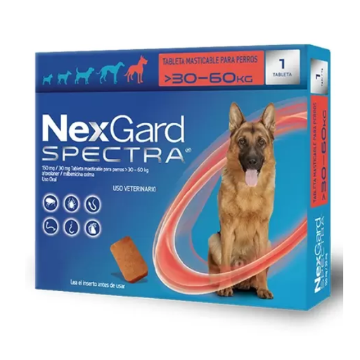 [7730997410935] Nexgard Spectra XL.( 30.1 a 60 Kg.UNIDAD ) ROJO