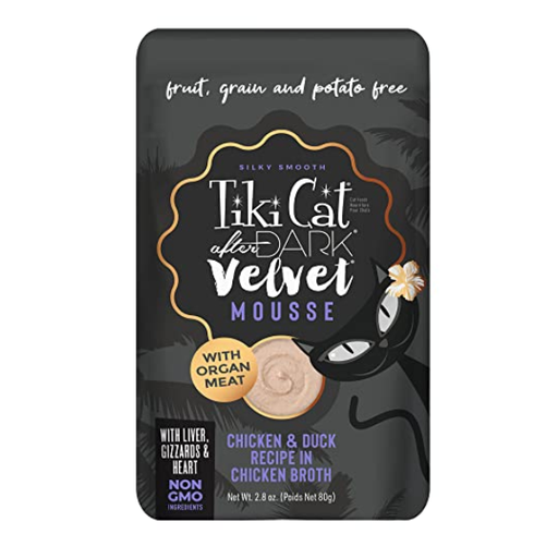 [TIKI/11043] Tiki Cat After Dark Velvet Mousse Chicken And Duck Recipe In Chicken Broth Pouch