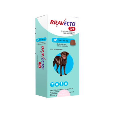 [PT-9254] Bravecto 1M Triple Canino 400mg 20 a 40kg (Celeste)