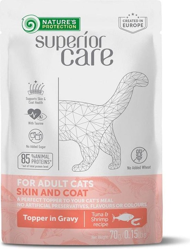 [63749] Natures Protection Superior Care  Pouch Piel Y Pelaje - Atún Y Camarón 70g