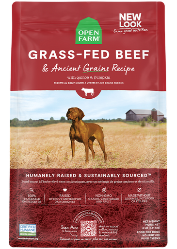 [683547125780] Grass-Fed Beef & Ancient Grains Kibble 4lb