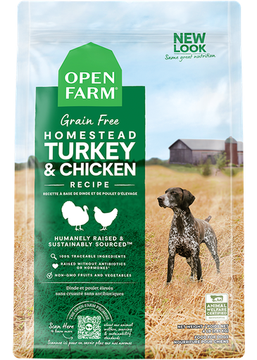 [683547128200] Homestead Turkey & Chicken Grain Free Kibble 4lb