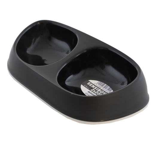 [AO10-0015] Moderna Plato Doble 2X200 Ml Negro Mod Sensi